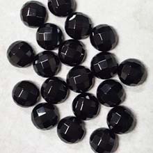 10MM FACETED ROUND CABOCHON BLACK ONYX(10PCS/BAG)